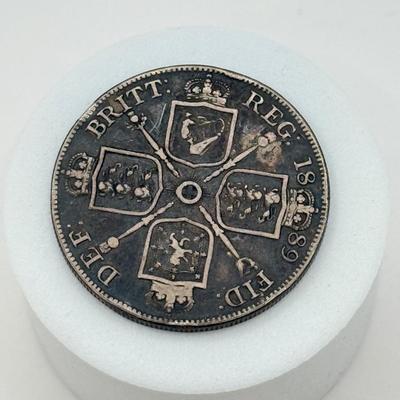 LOT 509J: 1889 Queen Victoria British Double Floren Coin