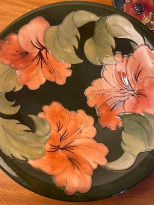 Moorcroft Pottery “Potter to HM the Queen” plate & bowl