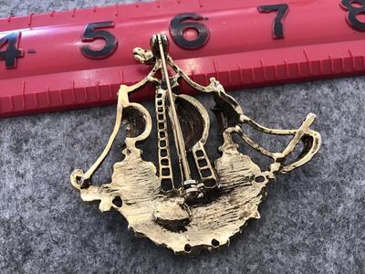 Vintage Galleon Ship Brooch