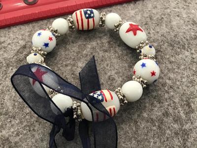 Art Glass July Bracelet old Glory
