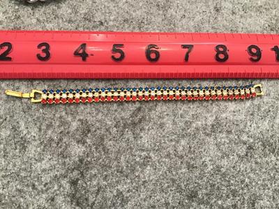 Red White Blue Rhinestone Bracelet