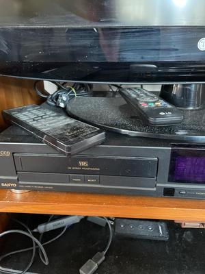 LG TV, DVD player & Sanyo VHS player