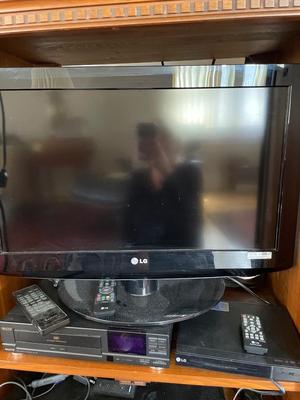 LG TV, DVD player & Sanyo VHS player