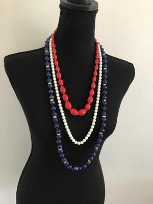 Red White Blue Vintage Necklaces