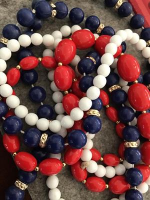 Red White Blue Vintage Necklaces