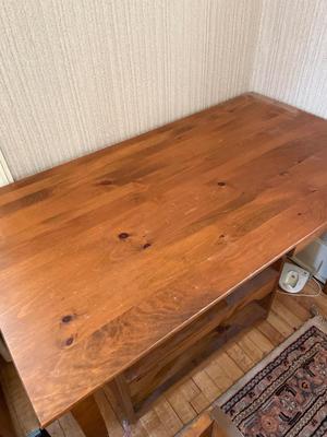 Desk, hutch & rolling shelf