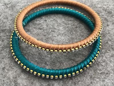 Rhinestone Corded Bangles set of 2