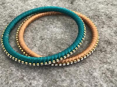 Rhinestone Corded Bangles set of 2