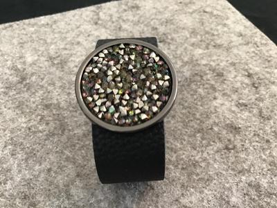 Druzzy Leather Type Snap Bracelet