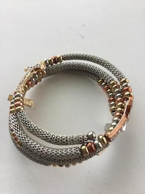 Mesh type fashion rhinestone cross wire wrap around bracelet