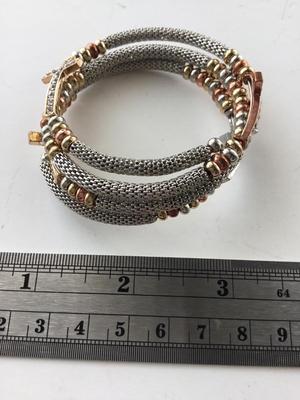 Mesh type fashion rhinestone cross wire wrap around bracelet