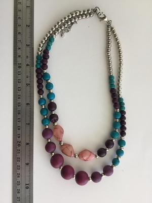 Beautiful colorful 2 layer fashion necklace