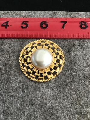 Faux Pearl Large Vintage Brooch