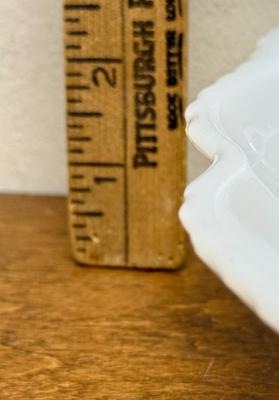 Vintage Anchor Hocking Grape Design Pedestal Milk Glass 8.5" Centerpiece Dish