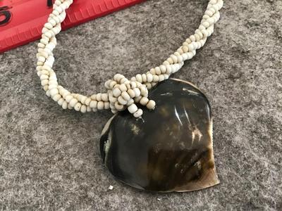Hand Crafted Indonesia Boho Shell. Heart Necklace