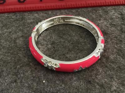 Pink Rhinestone Hinged Bracelet