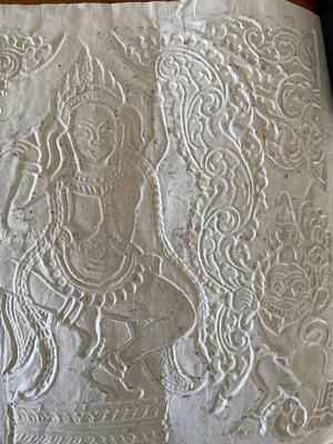 Raised block art on paper