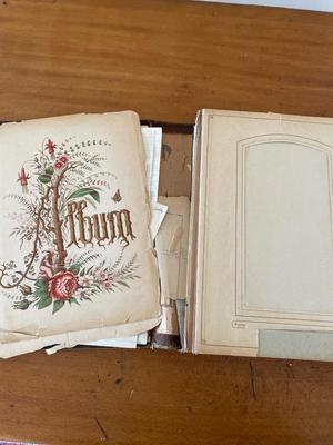 Antique leather raised embossed photo album