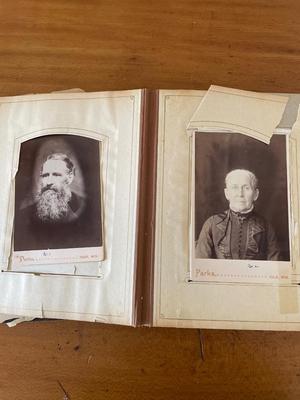 Antique leather raised embossed photo album