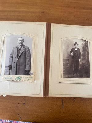 Antique leather raised embossed photo album