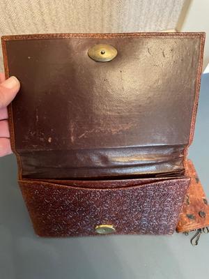 Leather Hand tooled ensemble – purse, wallet, and key holder