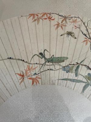 Original Oriental fan painting