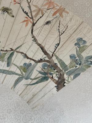 Original Oriental fan painting