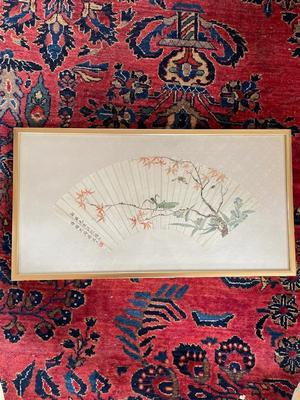 Original Oriental fan painting