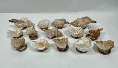 Shell Candles, home made Decorative Sea Shells