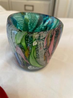 Kosta Boda (Erik Hoglund) orange bull bowl,signed art glassm