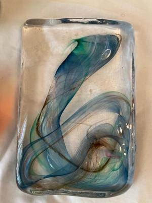 Kosta Boda (Erik Hoglund) orange bull bowl,signed art glassm