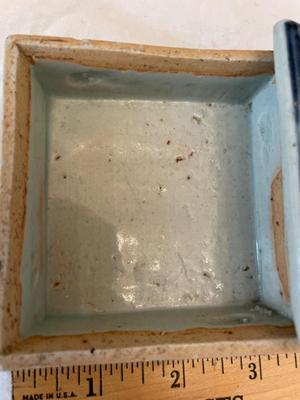 Antique Chinese Blue Porcelain Trinket Box