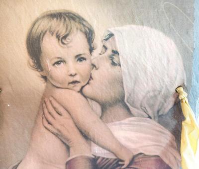 Lot #1 Antique Slate Artwork - Madonna & Child