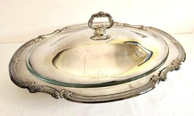 Lot #9 Kent Silversmiths Covered Casserole with Lid - Silverplate