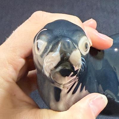 Two Bing & Grondahl Figurines: “Seal” and “Girl with Doll” (O-HS)