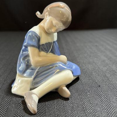 Two Bing & Grondahl Figurines: “Seal” and “Girl with Doll” (O-HS)