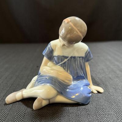 Two Bing & Grondahl Figurines: “Seal” and “Girl with Doll” (O-HS)