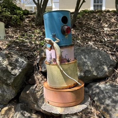 P. Atwood Birdhouses with Two Rebar Flamingos (G-HS)