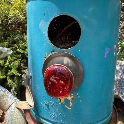P. Atwood Birdhouses with Two Rebar Flamingos (G-HS)