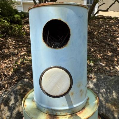 P. Atwood Birdhouses with Two Rebar Flamingos (G-HS)