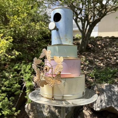 P. Atwood Birdhouses with Two Rebar Flamingos (G-HS)