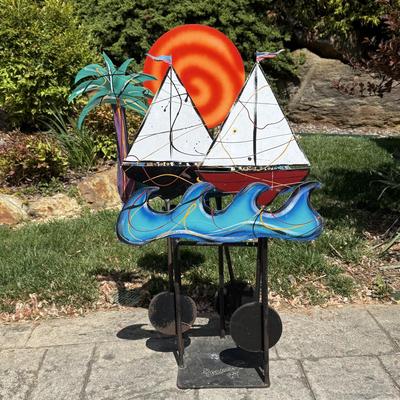 Frederick Prescott Kinetic Sailboat Sculpture (G-HS)