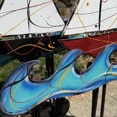 Frederick Prescott Kinetic Sailboat Sculpture (G-HS)