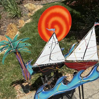 Frederick Prescott Kinetic Sailboat Sculpture (G-HS)