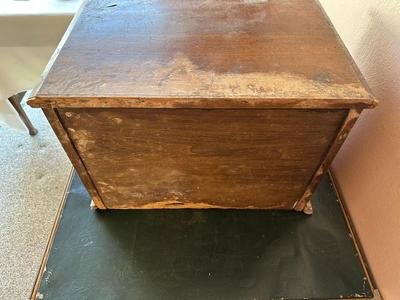 ANTIQUE CORTICELLI SPOOL SILK CABINET