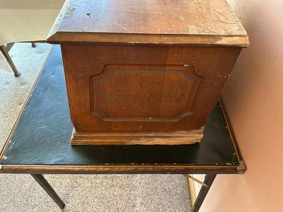 ANTIQUE CORTICELLI SPOOL SILK CABINET