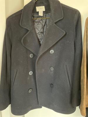 Three coats, Abercrombie Fitch, L L Bean, suede