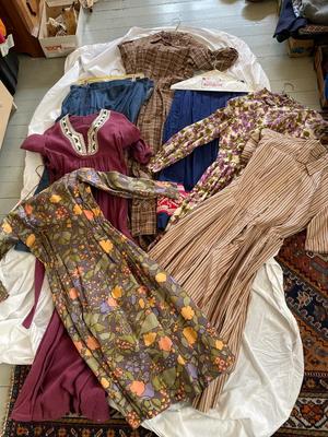 Five handmade dresses, two skirts