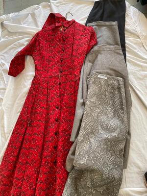 Three handmade skirts, Pendleton skirt and fun bandana pattern dress