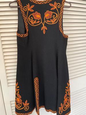 Long tailored wool vest with stunning embroidery
